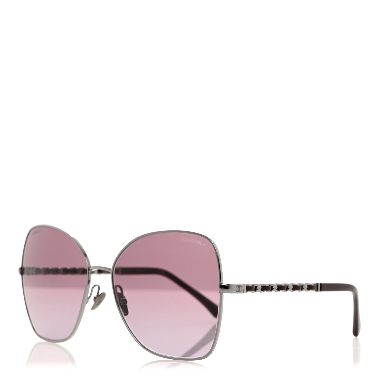 Chanel Metal Square Frame Chain Sunglasses 4274-Q Purple 1 of 9