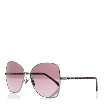 Chanel Metal Square Frame Chain Sunglasses 4274-Q Purple 1 of 9