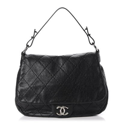 Chanel Glazed Calfskin XL On The Road Flap Black 1 of 12