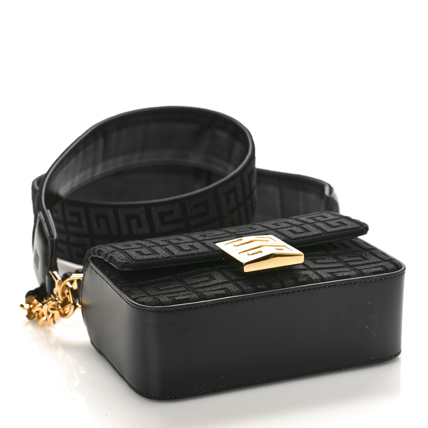 Givenchy Canvas Woven Embroidered Small 4G Bag With Chain Black 4 of 8