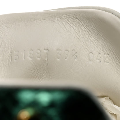 Gucci Calfskin Web Pearl Studded Womens Ace Sneakers 39.5 White 7 of 9