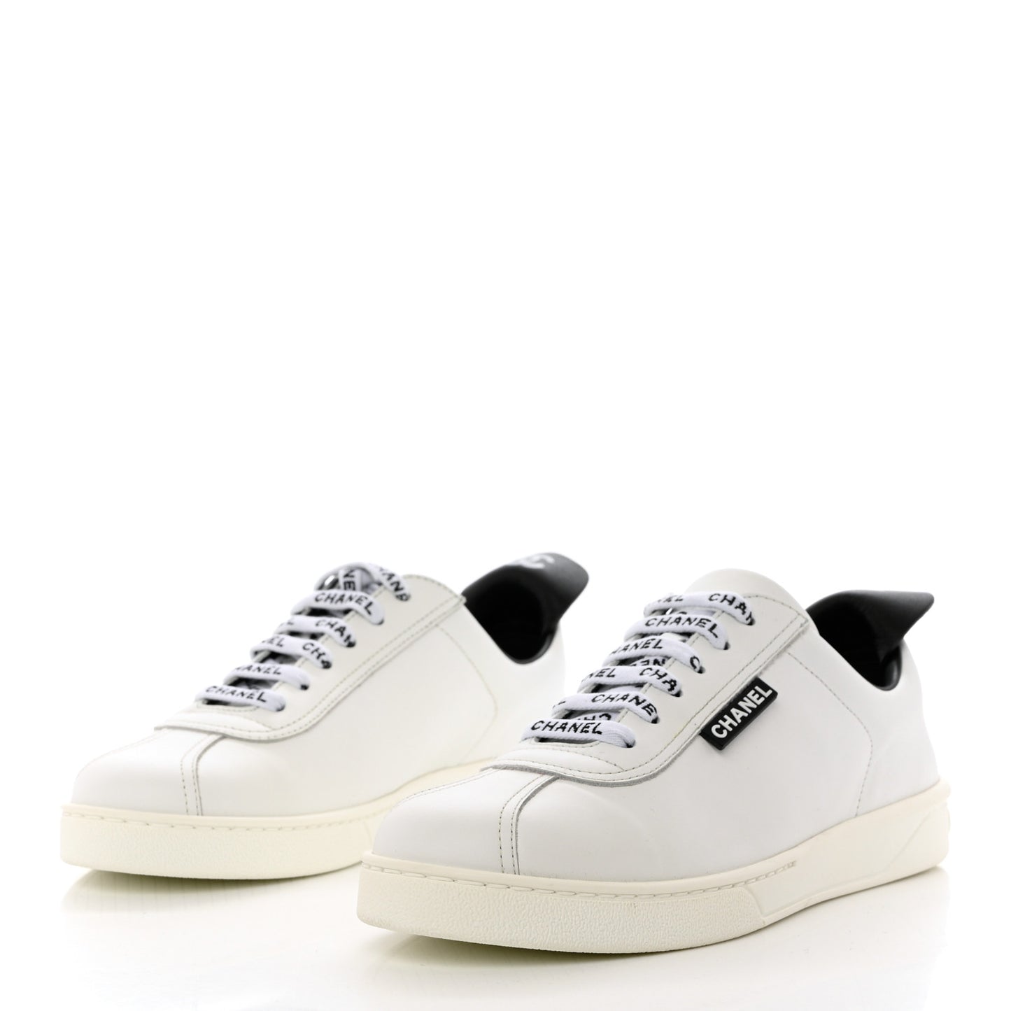 Calfskin CC Womens Sneakers 38 White