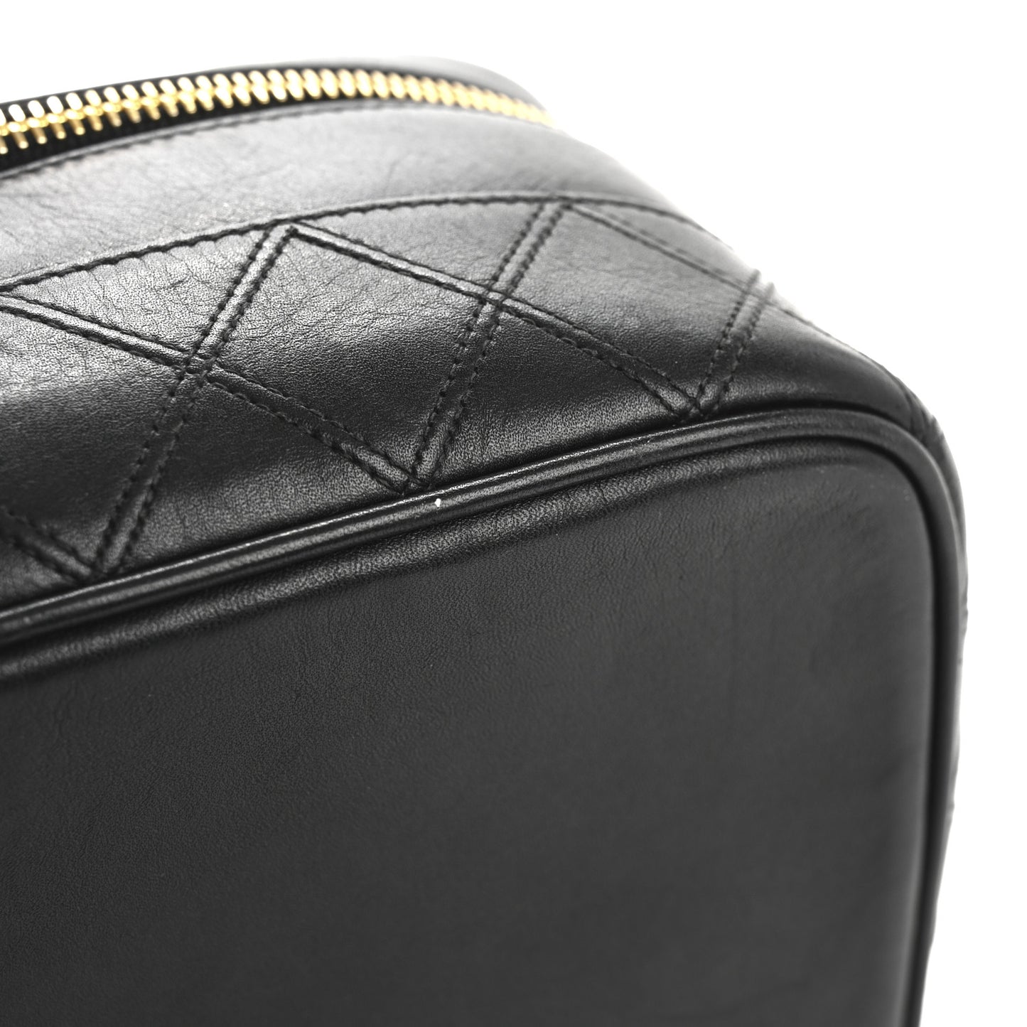 Lambskin Vanity Cosmetic Case Black