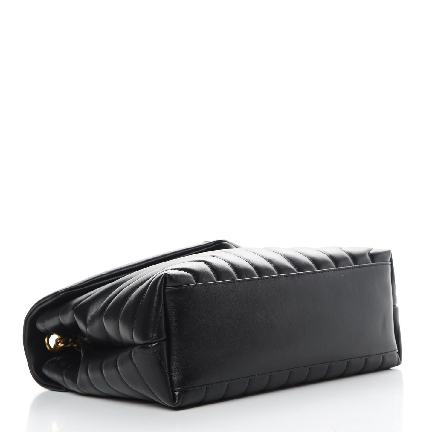 Calfskin Y Quilted Monogram Medium Loulou Chain Satchel Black