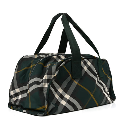 Burberry Nylon Check Shield Duffle Bag Ivy 3 of 9