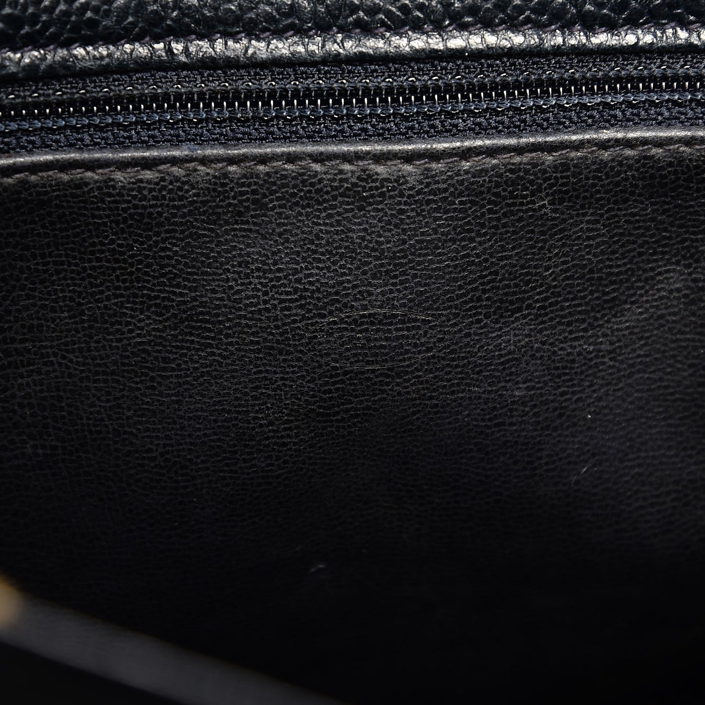 Caviar Flap Shoulder Bag Navy