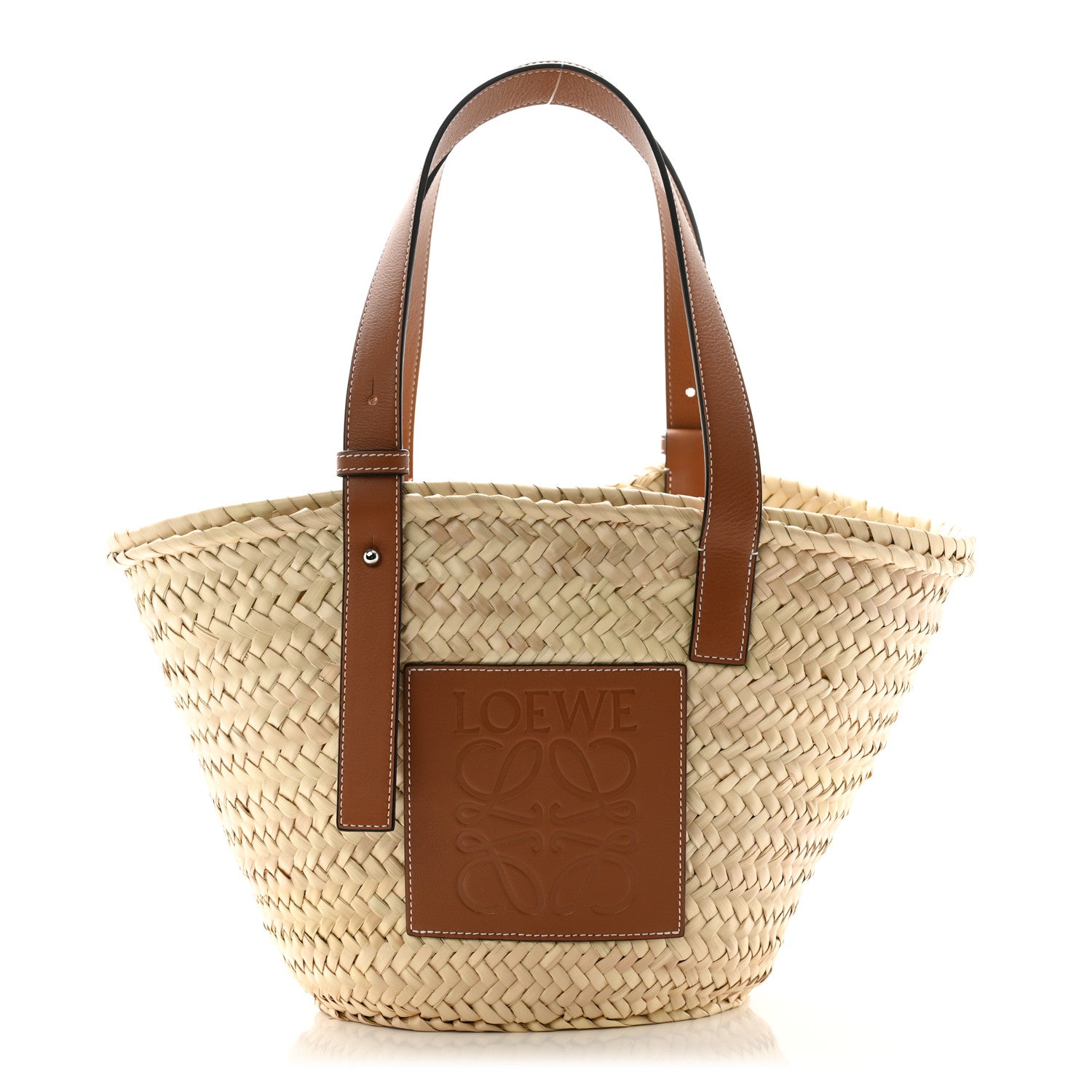 Loewe Raffia Basket Tote Bag Natural Tan 1 of 10
