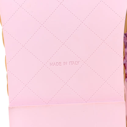 Chanel Tweed Patent Calfskin Velcro Dad Sandals 41 Light Purple Pink Red 7 of 9