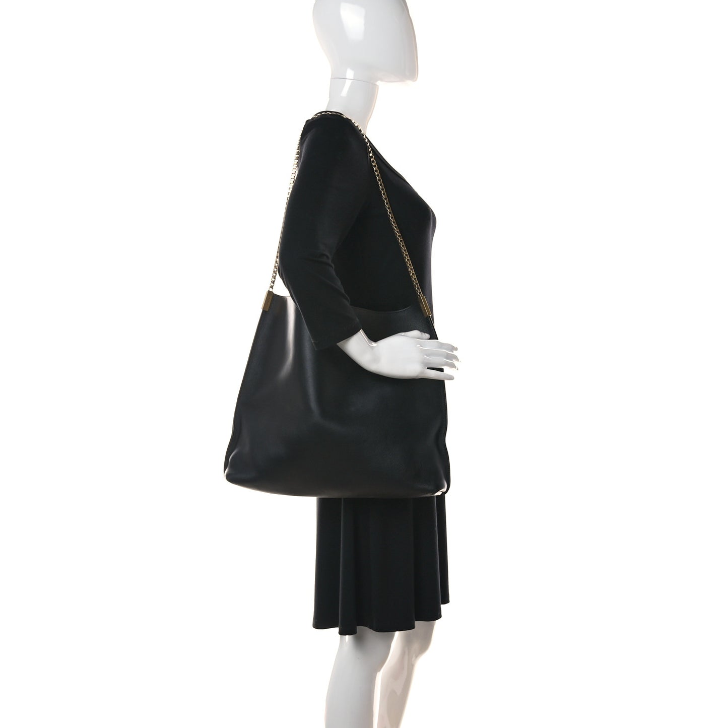 Calfskin Medium Suzanne Hobo Black