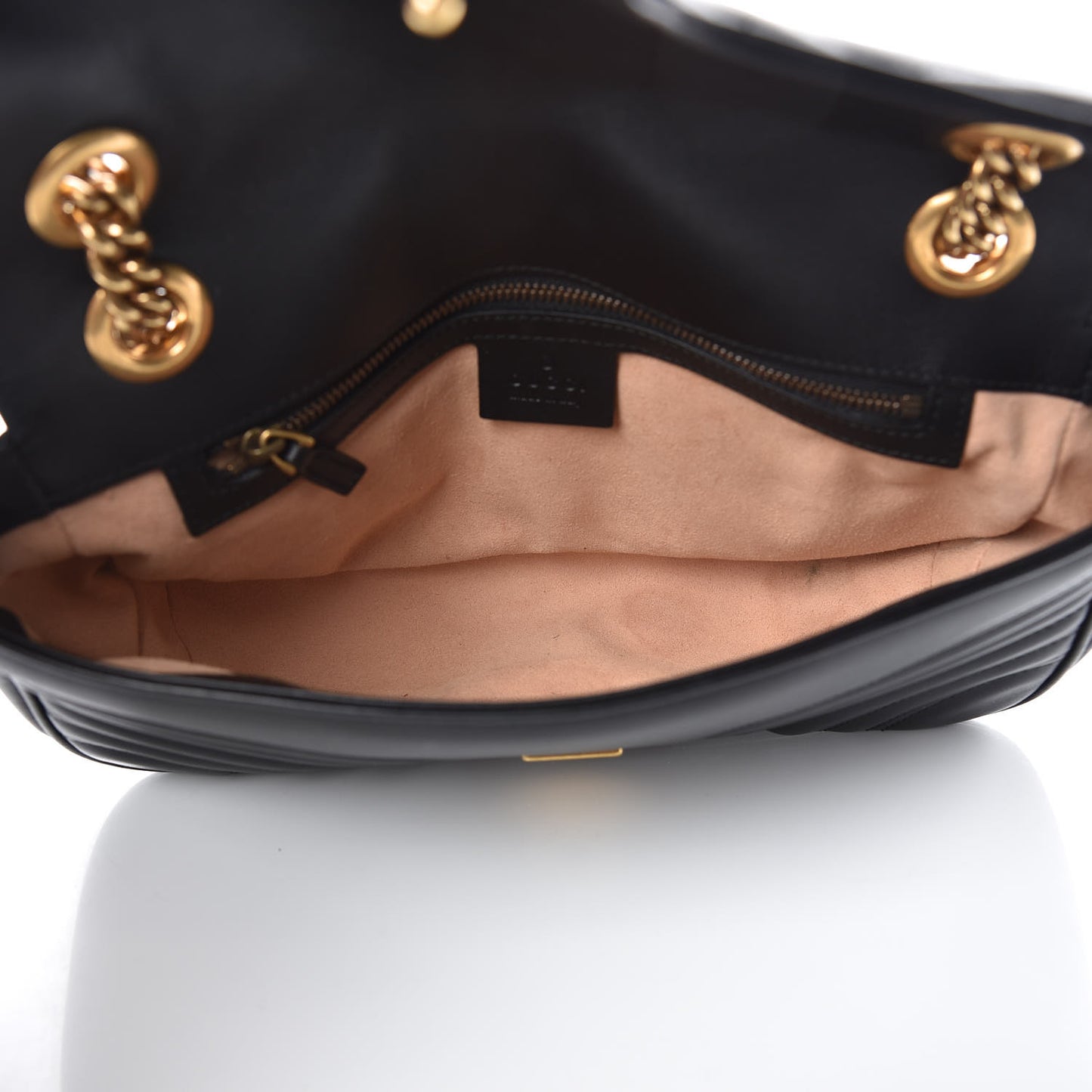 Calfskin Matelasse Small GG Marmont Shoulder Bag Black