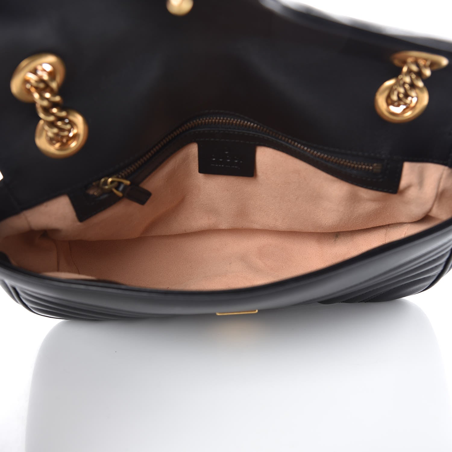 Gucci Calfskin Matelasse Small GG Marmont Shoulder Bag Black 5 of 11