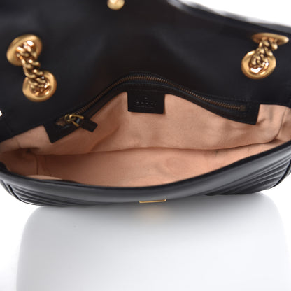 Gucci Calfskin Matelasse Small GG Marmont Shoulder Bag Black 5 of 11