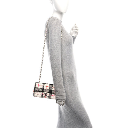 Chanel Tweed Quilted Mini Rectangular Flap Black White Pink 2 of 10