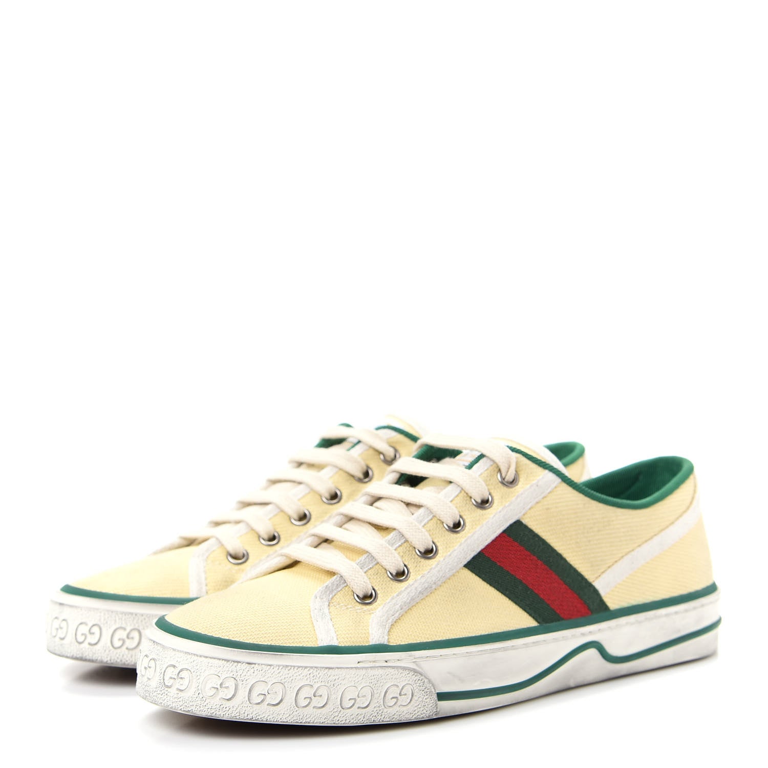 Gucci Canvas Web Womens 1977 Tennis Sneakers 39.5 Burro Mystic White 3 of 10