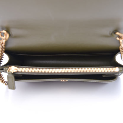 Saint Laurent Calfskin Monogram Sunset Chain Wallet Green 5 of 10