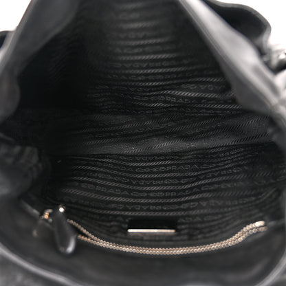 Prada Cervo Antik Easy A Foldover Pushlock Flap Shoulder Bag Black 5 of 12