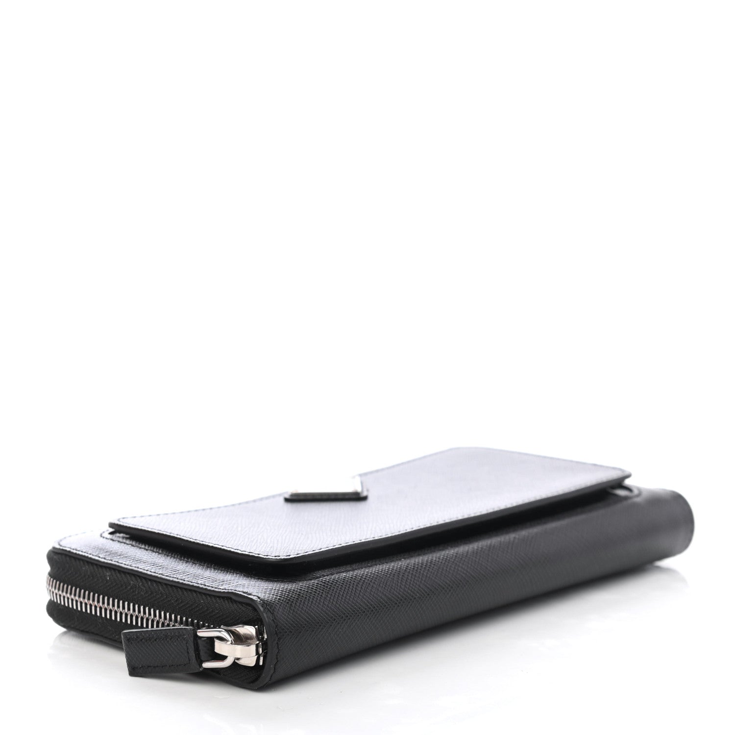 Prada Saffiano Tech Zip Around Wallet Black 3 of 4