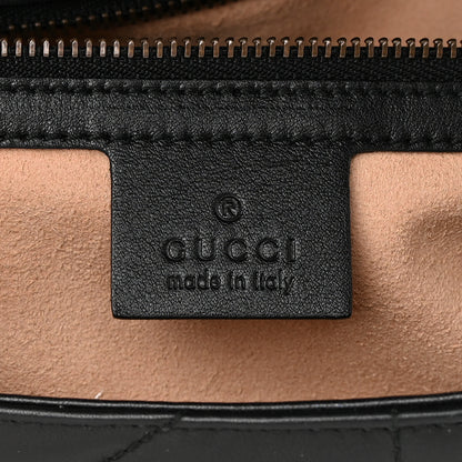 Gucci Calfskin Matelasse Studded Small Pearly GG Marmont Shoulder Bag Black 6 of 15