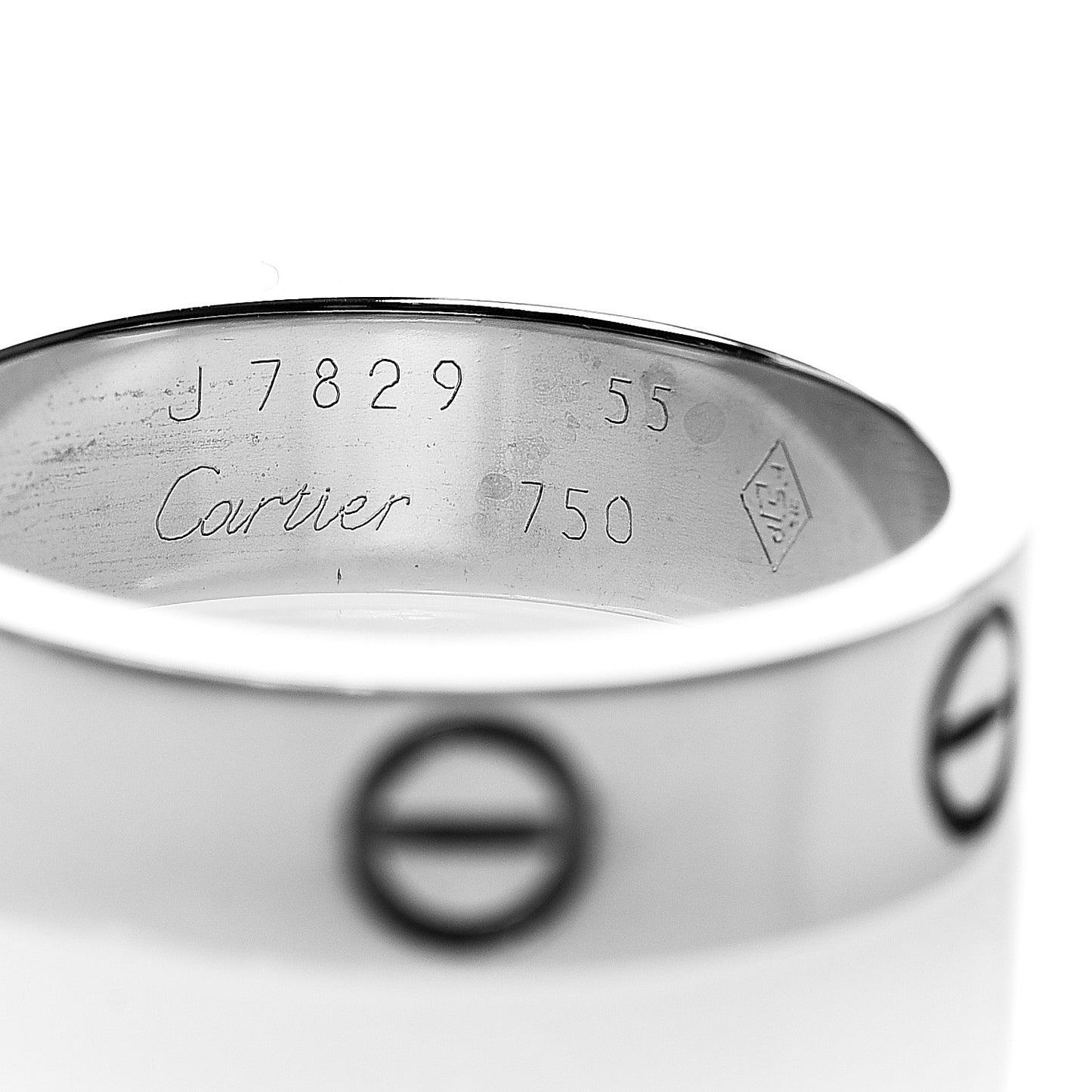 18K White Gold 5.5mm LOVE Ring 55 7.25
