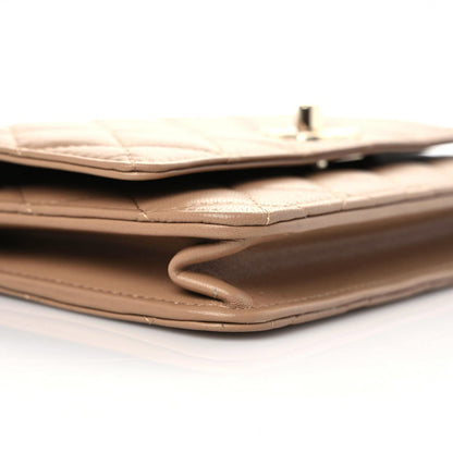Chanel Lambskin Quilted Trendy CC Wallet On Chain WOC Beige 5 of 13