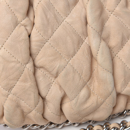 Chanel Washed Lambskin Quilted Medium Chain Around Flap Beige 14 of 17