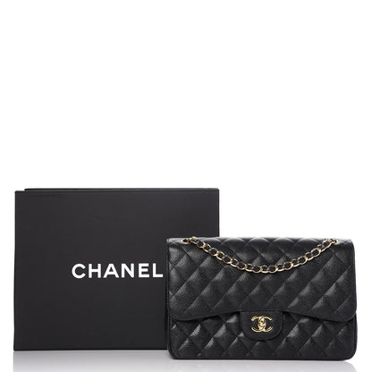 Chanel Caviar Quilted Jumbo Double Flap Black 9 of 9