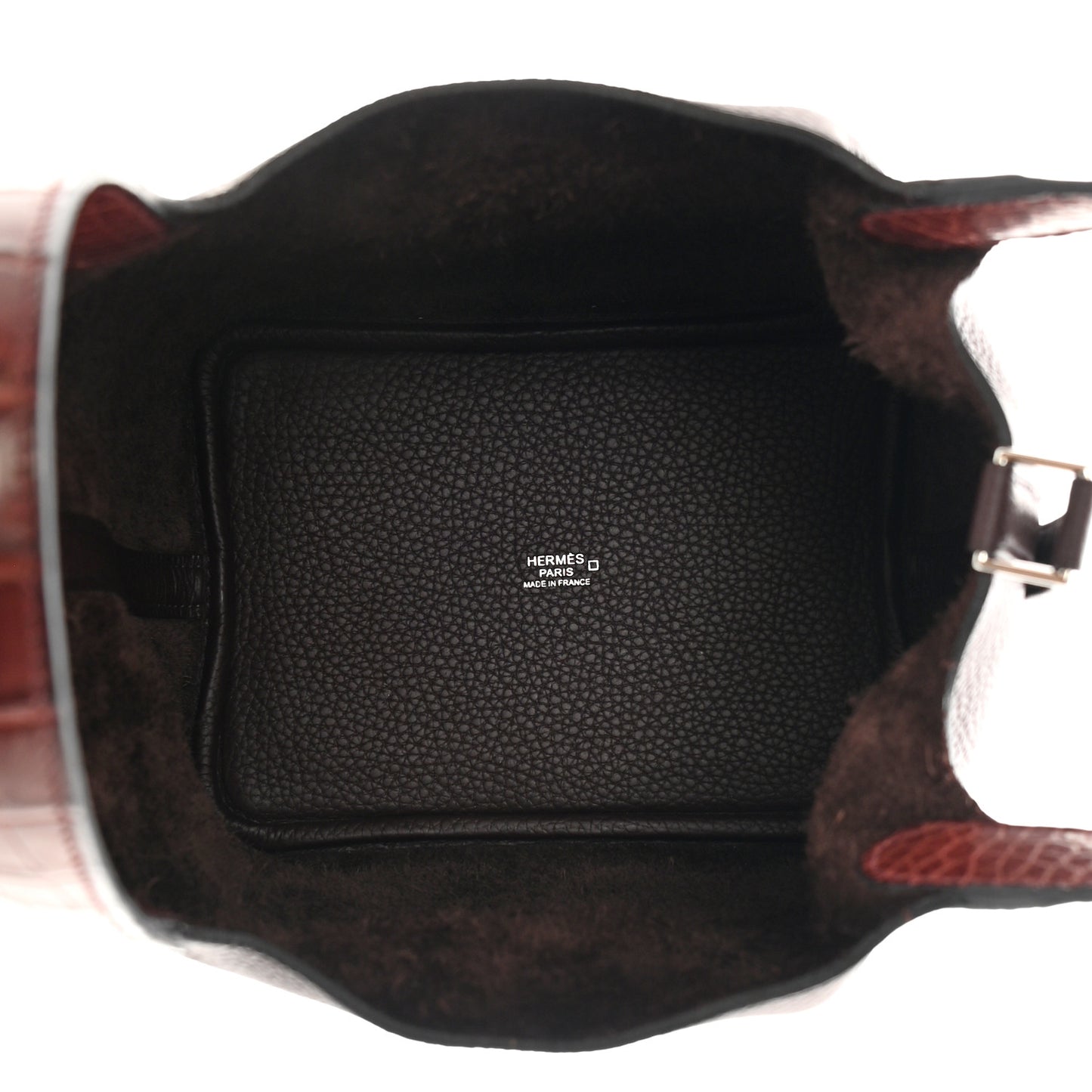 Taurillon Clemence Matte Alligator Picotin Lock Touch 18 PM Rouge Sellier Bourgogne