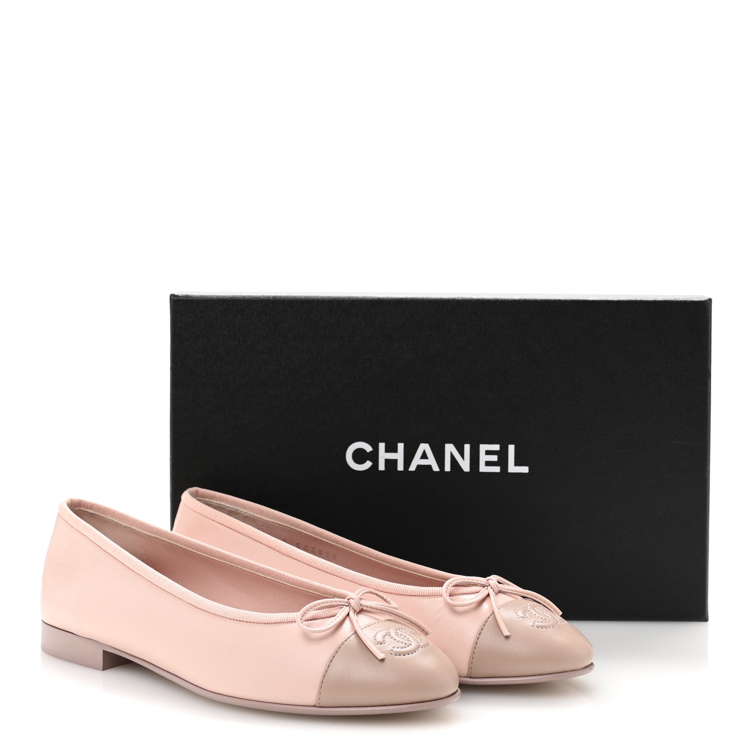 Chanel Lambskin Cap Toe CC Ballerina Flats 37 Light Pink Dark Pink 9 of 9