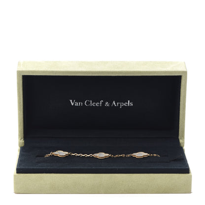 Van Cleef & Arpels 18K Yellow Gold Mother of Pearl 5 Motifs Vintage Alhambra Bracelet 8 of 8