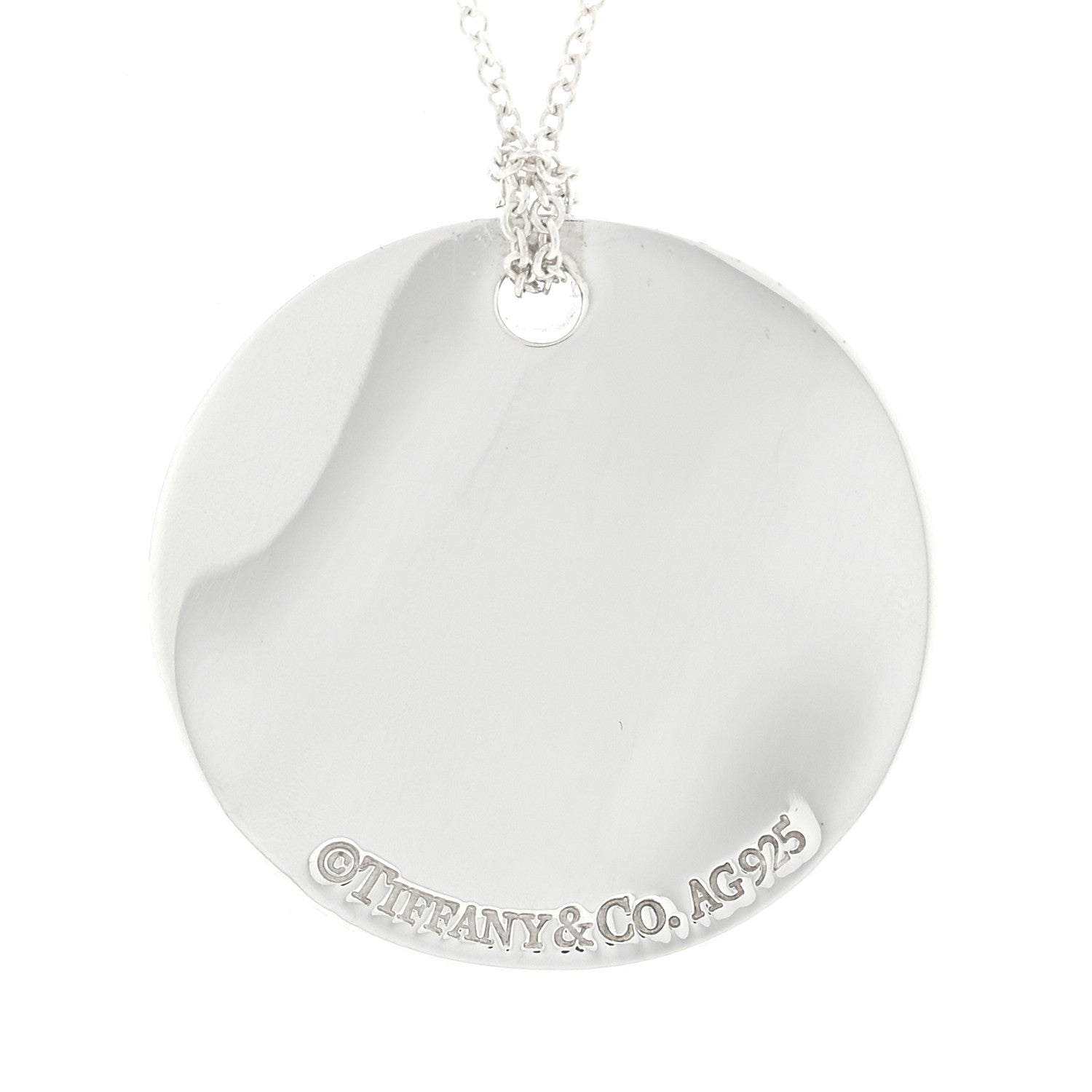 Tiffany Sterling Silver Notes Round Pendant Necklace 4 of 5