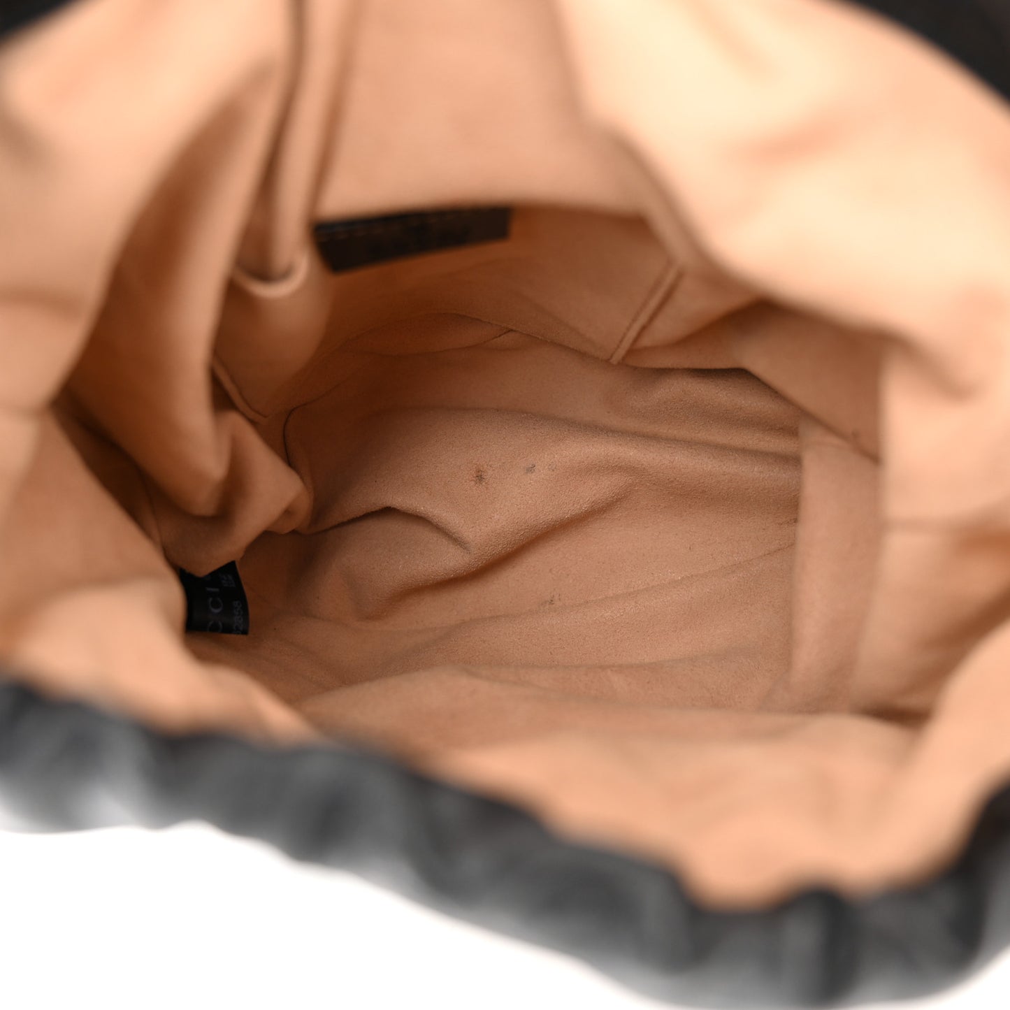 Azalea Sakai Calfskin Horsebit 1955 Drawstring Bucket Bag Black