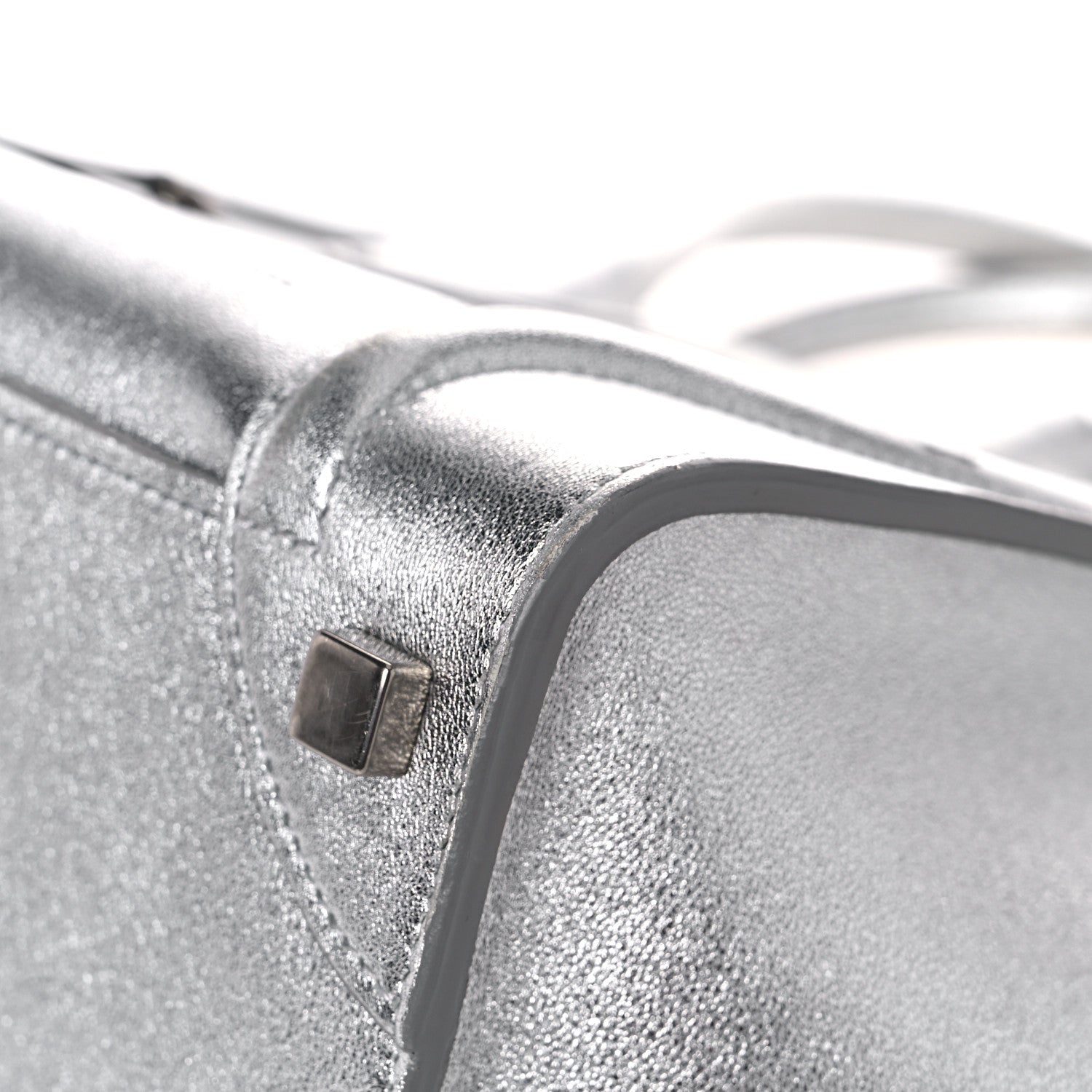 Celine Laminated Lambskin Micro Luggage Silver 9 of 18
