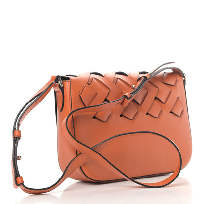 Prada Vitello Intreccio Tress Shoulder Bag Papaya Black 2 of 5