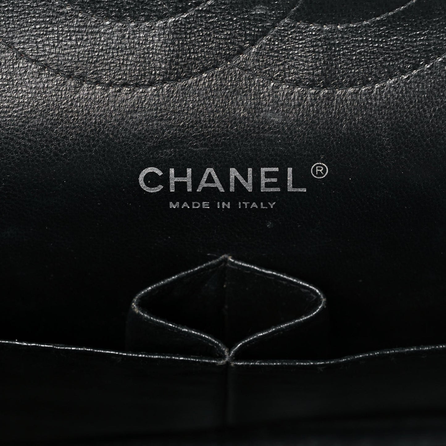 Patent Quilted Jumbo Double Flap Black