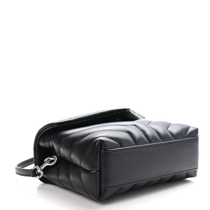 Saint Laurent Calfskin Y Quilted Monogram Toy Loulou Crossbody Bag Black 4 of 9