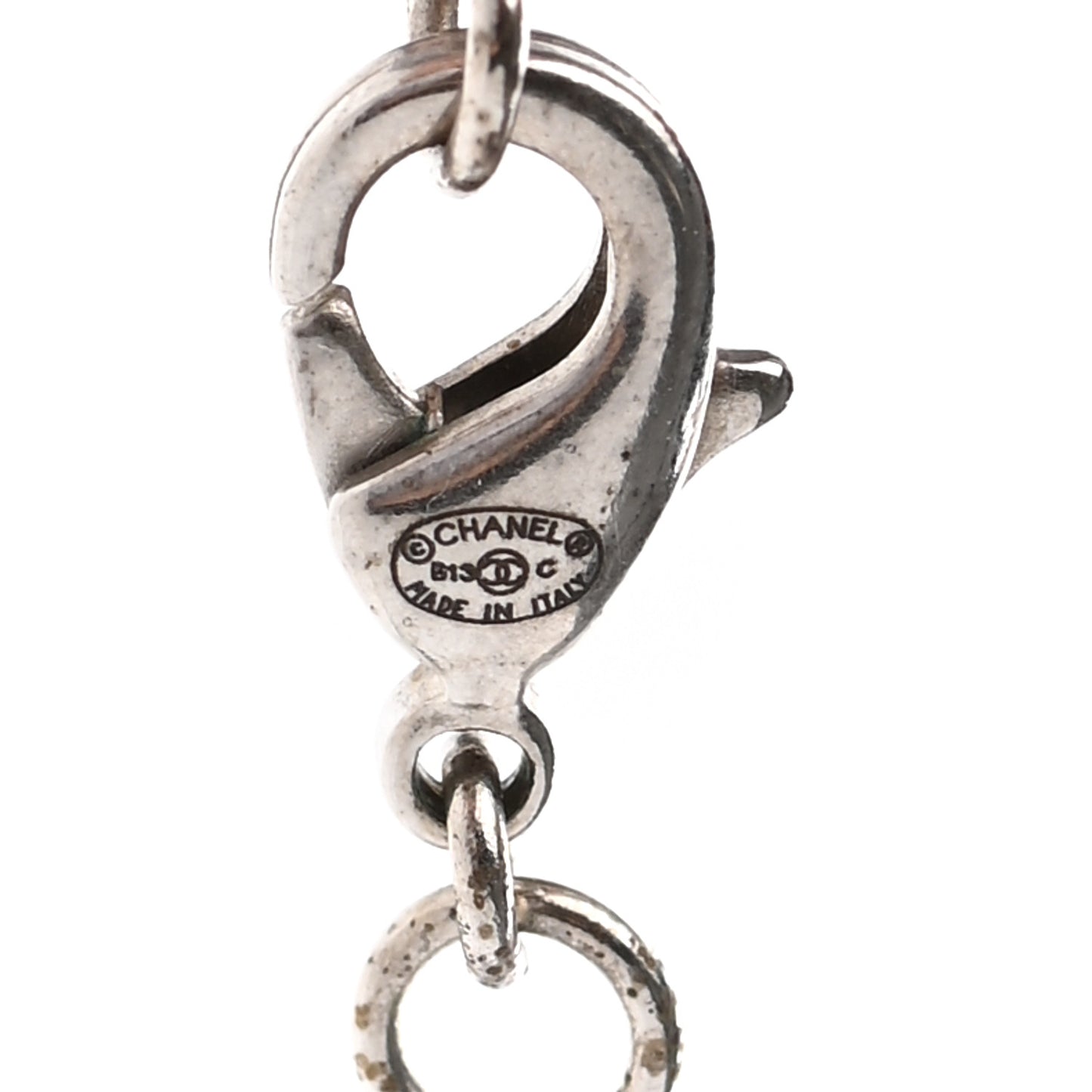 Baguette Crystal CC Necklace Silver