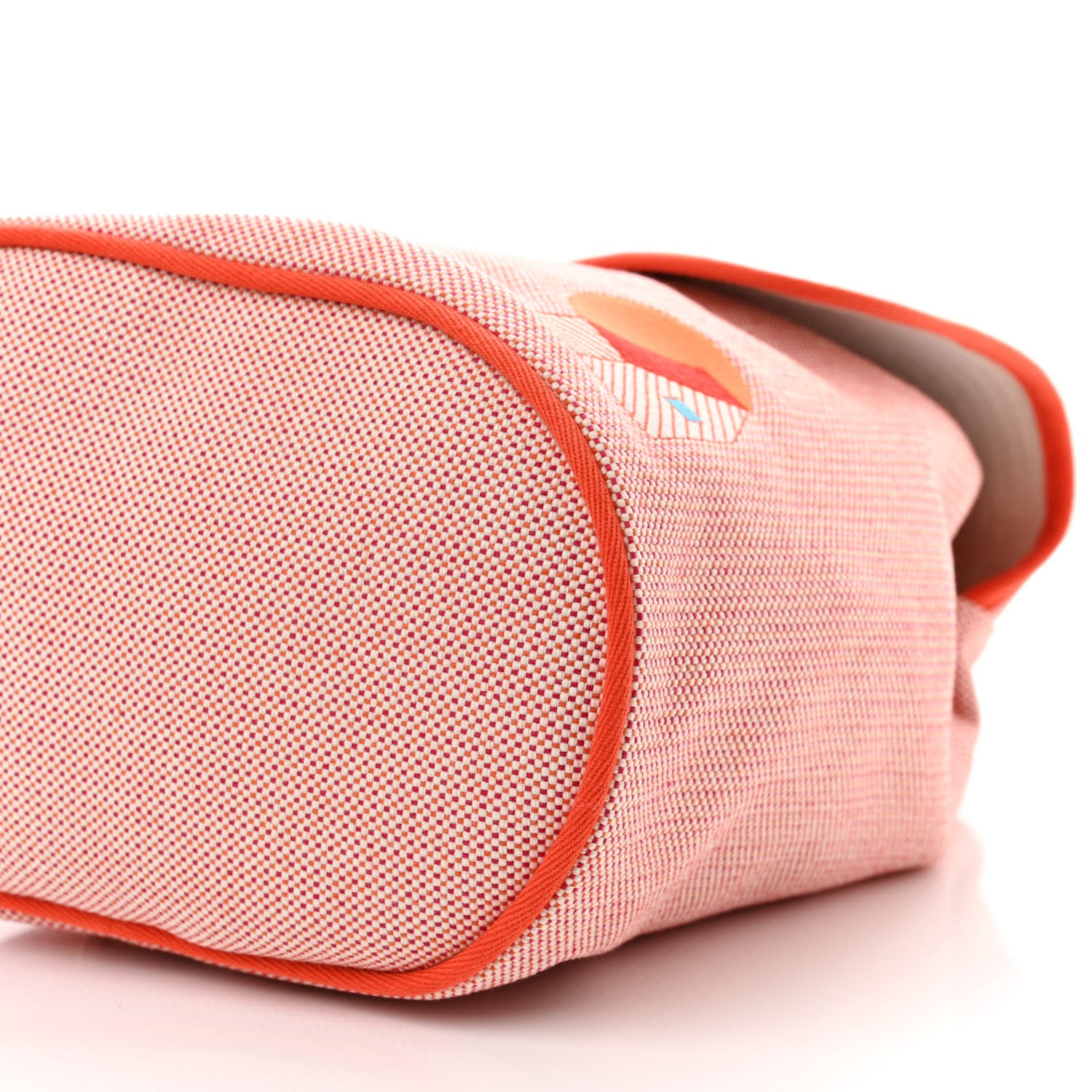 Hermes H Canvas Embroidered Les Cabanes Backpack Orange Feu 10 of 10