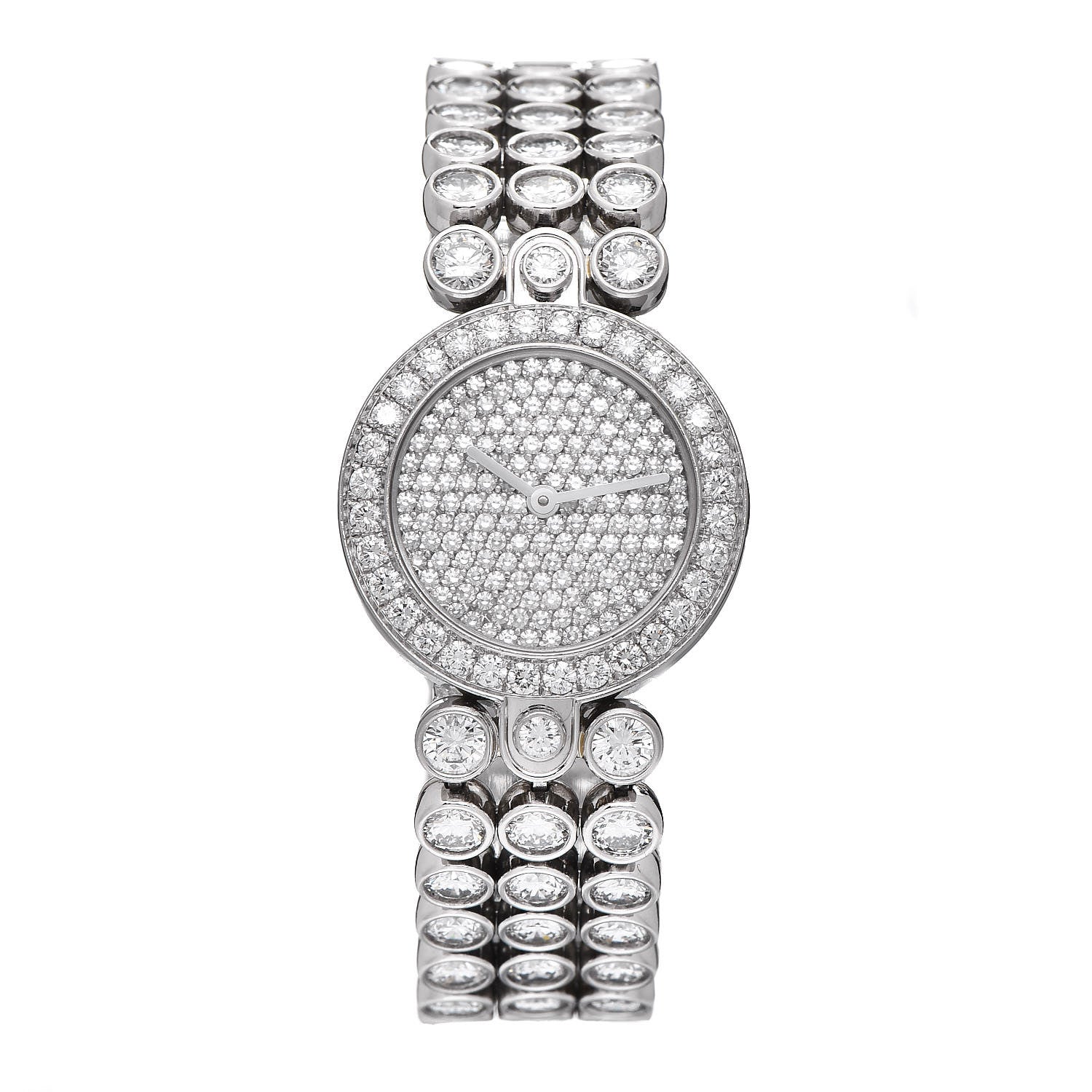 Harry Winston Platinum Diamond Pave 23mm Premier Quartz Watch 1 of 7
