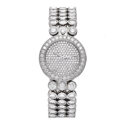 Harry Winston Platinum Diamond Pave 23mm Premier Quartz Watch 1 of 7