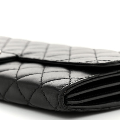 Chanel Lambskin Quilted East West Flap Clutch  Black 9 of 9