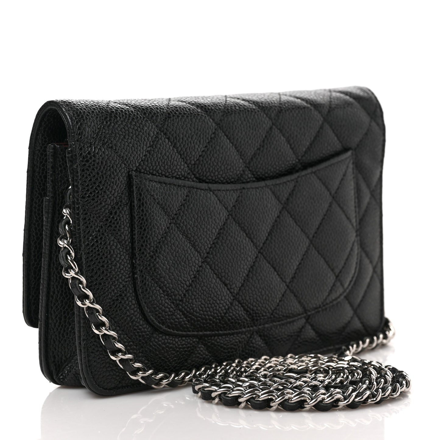 Caviar Quilted Wallet on Chain WOC Black