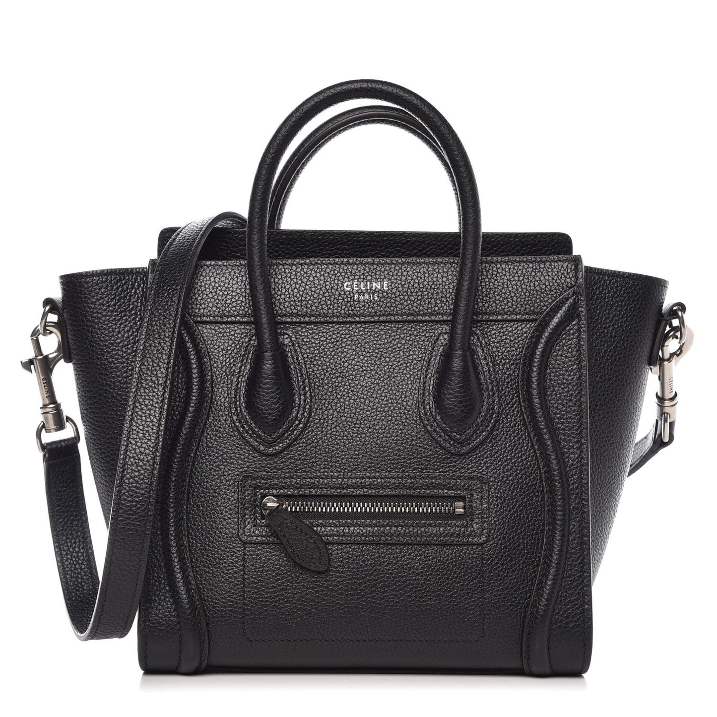 Drummed Calfskin Nano Luggage Black