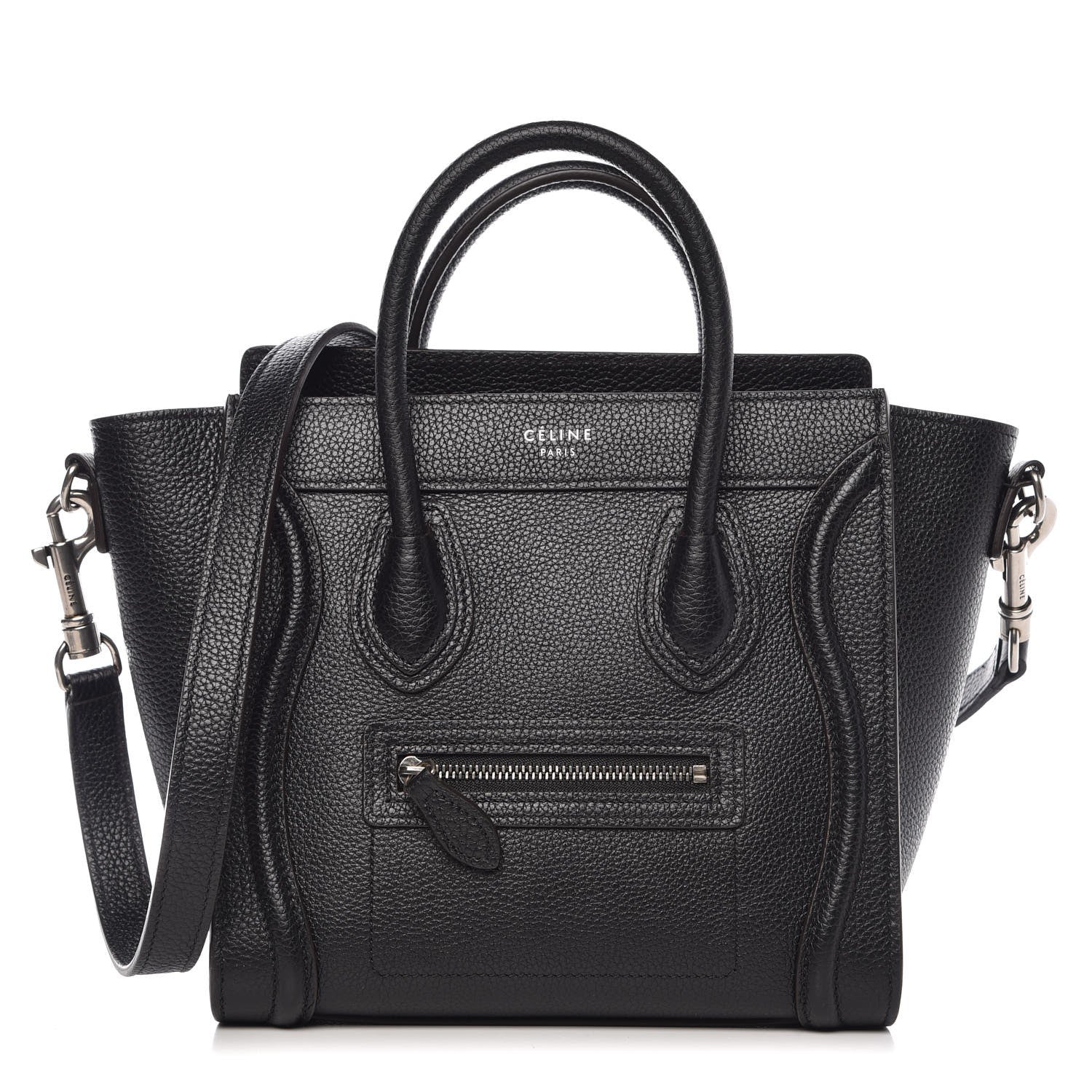 Celine Drummed Calfskin Nano Luggage Black 1 of 6