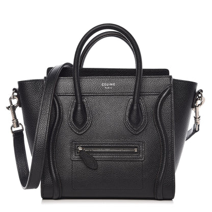 Celine Drummed Calfskin Nano Luggage Black 1 of 6