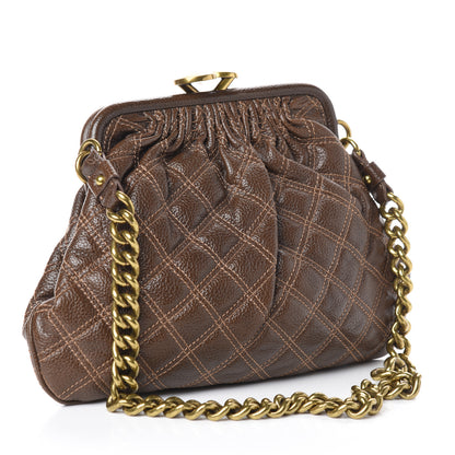 Marc Jacobs Calfskin Quilted Little Stam Brown 3 of 8