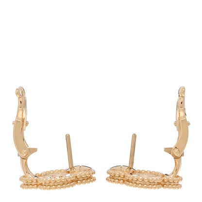 Van Cleef & Arpels 18K Yellow Gold Diamond Vintage Alhambra Earrings 3 of 5