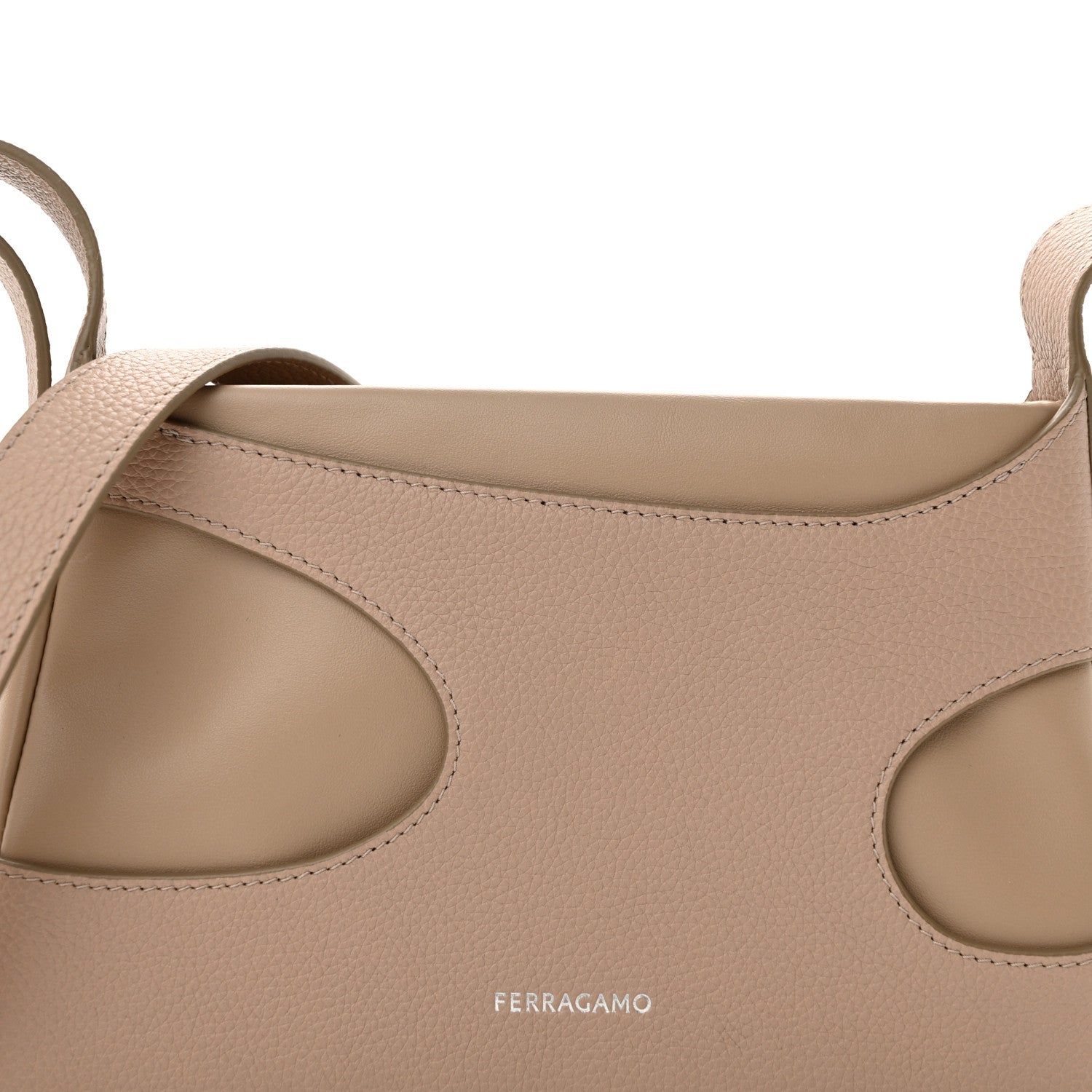 Salvatore Ferragamo Calfskin Cut Out Crossbody Beige 7 of 9