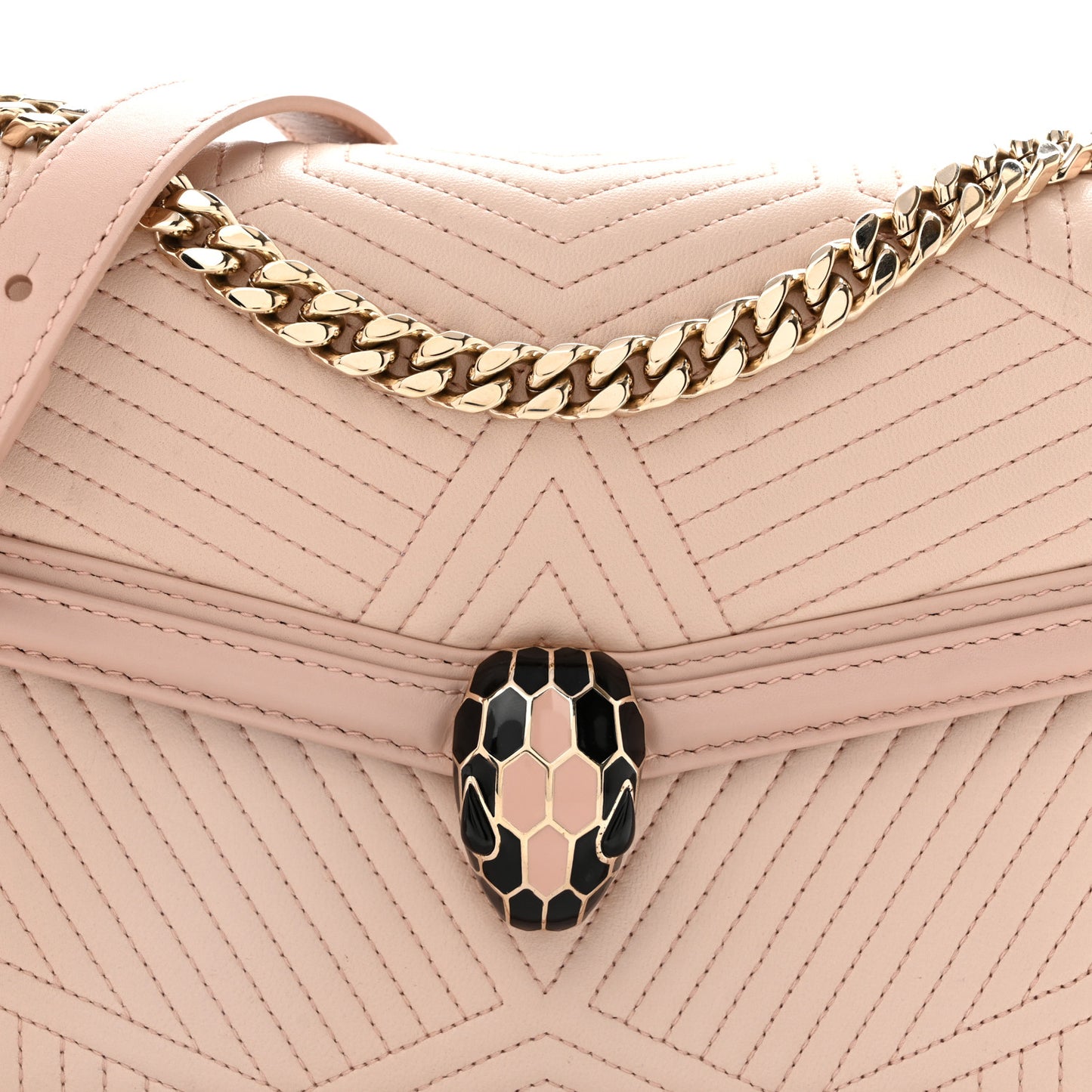 Nappa Quilted Calfskin Serpenti Forever Diamond Blast Shoulder Bag Crystal Rose