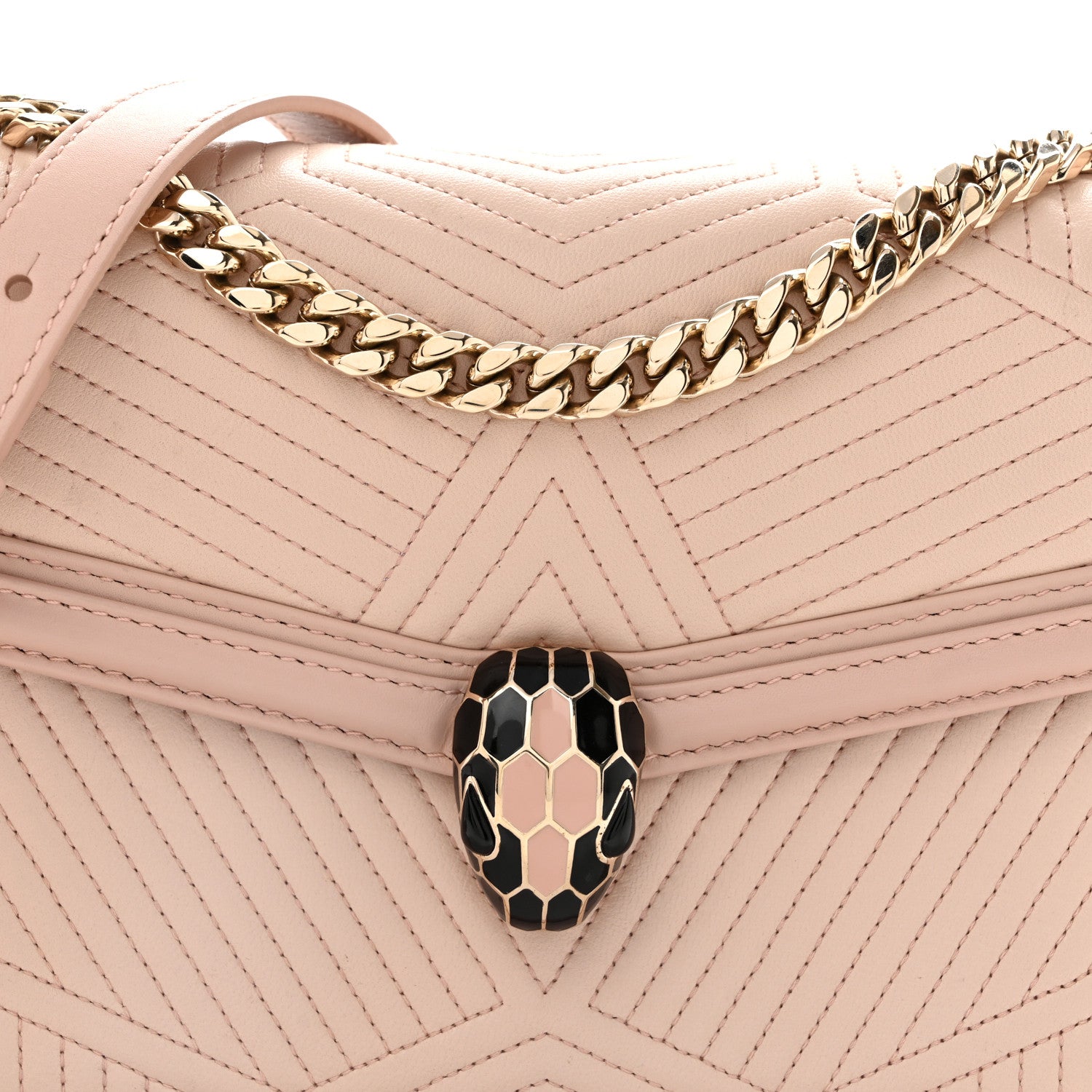 Bulgari Nappa Quilted Calfskin Serpenti Forever Diamond Blast Shoulder Bag Crystal Rose 8 of 13