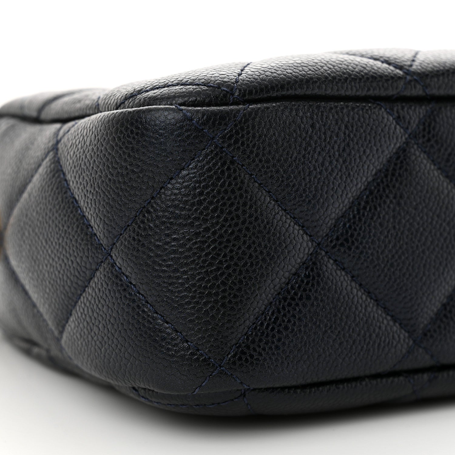 Chanel Shiny Caviar Quilted Chain Melody Camera Bag Dark Blue 9 of 11